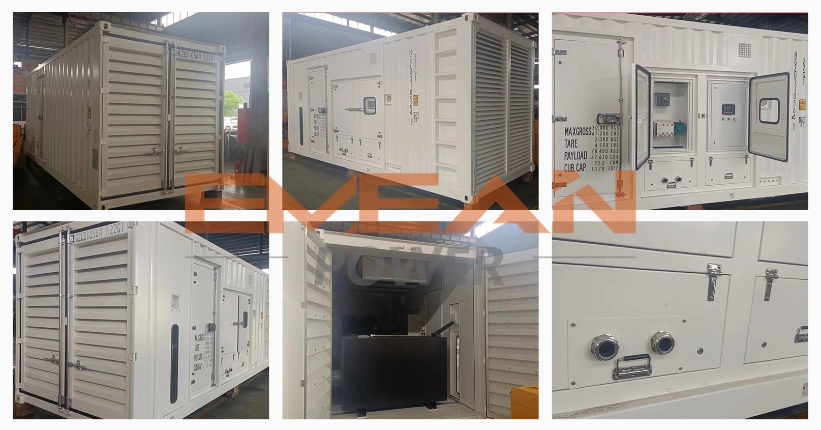 Detaillierte Fotos des großen elektrischen Generators