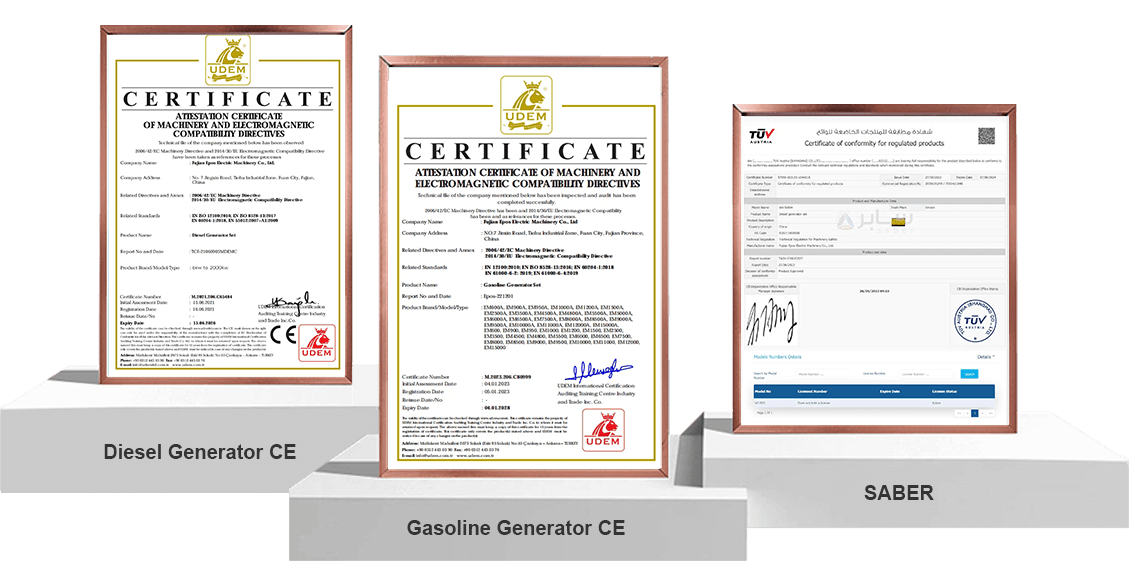 EMEAN POWER generator certificate